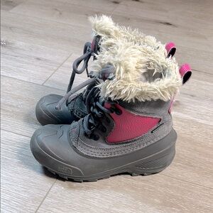 The North Face Gray and Pink Kids Boots Size 4